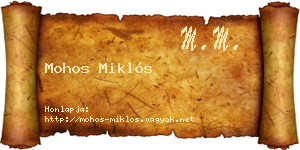 Mohos Miklós névjegykártya