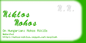 miklos mohos business card